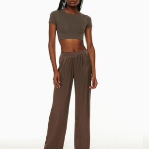 Babaton tribute satin relaxed leg pants lounge boho fairy euro classic